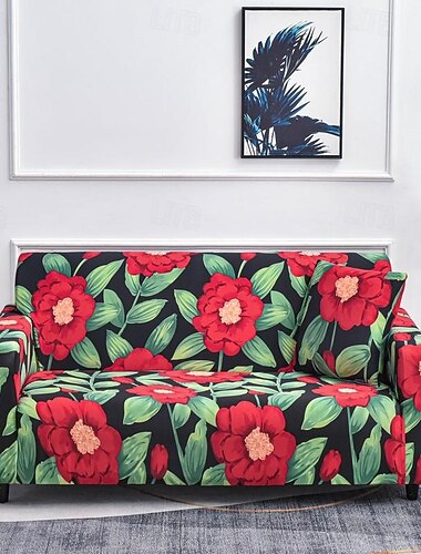  Sofabezug, elastischer Sofabezug mit geometrischem Blumenmuster, bedrucktes Muster, Möbelschutz, L-förmig, für Schlafzimmer, Büro, Wohnzimmer, Wohnkultur