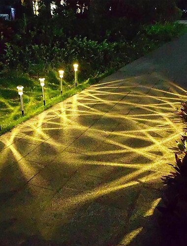  Solar-Wegeleuchten mit Bodenmontage, Rasenleuchten, wasserdichte Außenleuchten für Gehwege, Gartenwege, Hofleuchten, Hochzeits-, Fest- und Party-Atmosphärenleuchten, 1 Stück