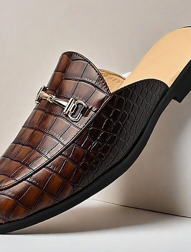  Homme Sabots et mules Cuir PU Confortable Antidérapantes Mocassins Noir Marron