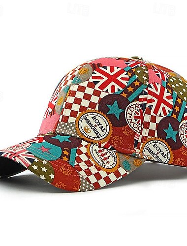  Voor heren Baseballpet Zonnehoed Trucker Hoed Rood Blauw Polyesteri Modieus Casual Straat Dagelijks graffiti Verstelbaar Zonbescherming Ademend