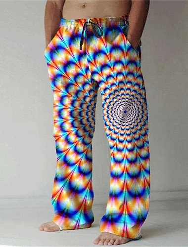  menns bukser bukser grafisk utendørs ferie hawaiian oransje grønn uelastisk