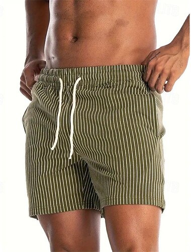  Herren Sweatshorts Kurze Hose Shorts Kurze Hosen Sommer-Shorts 3-Zoll-Shorts Tasche Kordelzug Elastische Taille Streifen Komfort Kurz Sports Outdoor Täglich Ausgehen Modisch Brautkleider schlicht