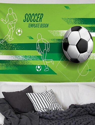  Fútbol uefa euro tapiz colgante arte de la pared tapiz grande decoración mural fotografía telón de fondo manta cortina hogar dormitorio sala de estar decoración