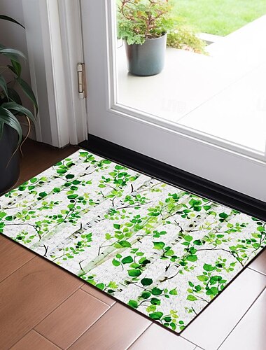 Birken Fußmatte Küchenmatte Bodenmatte rutschfester Bereich Teppich Ölfester Teppich Indoor Outdoor Matte Schlafzimmer Dekor Badezimmermatte Eingangsteppich