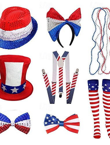  Nativo americano Bandana Pendientes Adulto Hombre Mujer Cosplay Fiesta / Noche Festival Día de la Independencia 4 de julio Disfraz de carnaval fácil