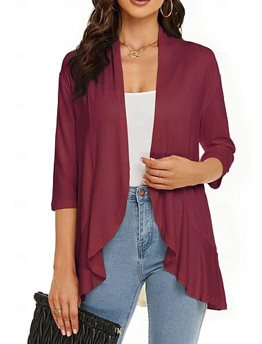  Schals Wickeltücher für Frauen Bolerojacke Elegant Brautkleidung 3/4 Ärmel Polyester Hochzeit Schals Mit Pure Farbe Für Party Frühling Sommer