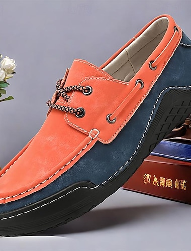  Férfi Tornacipők Formális cipők Ruha cipő Bőr Kényelmes Csúszásmentes Fűzős Kék Világos szürke Narancssárga