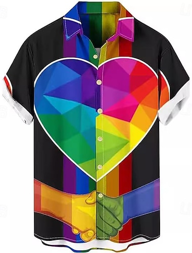 Παρέλαση Υπερηφάνειας Υπερηφάνεια LGBT Gay Pride Σημαία του Ουράνιου Τόξου Μπλούζα / Πουκάμισο Κινούμενα σχέδια Μάνγκα Ουράνιο Τόξο Χαράκουκου Γραφικό Καβάι Για Ανδρικά Ενηλίκων