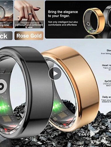  Nuevo anillo inteligente r02, rastreador de salud multifuncional, monitor de ritmo cardíaco y oxígeno en sangre, resistente al agua para hombres y mujeres, fitness para dormir