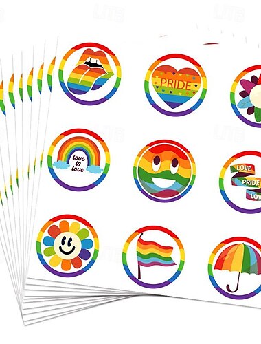  Regenbogen Festival Stolz Monat Kameraden 180 stücke Geschenk Brief Versiegelung Aufkleber Dekorative Requisiten Party liefert