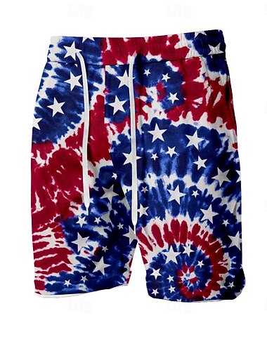  شورت سباحة للرجال ملون بنمط نجم شورتات شاطئية شورتات سباحة بخصر متوسط أزياء شوارع مصمم كاجوال يومية عطلة جيب حبل شد خصر مرن ملابس مصمم