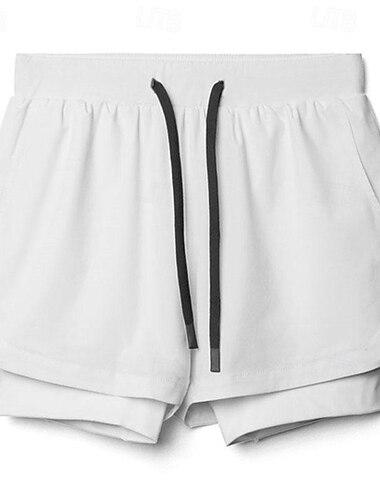  Herren kurze Sporthose Laufshorts kurze hosen Trainingsshorts Sweatshirts Tasche Kordelzug 2 in 1 Elastischer Bund Kurze Hose Outdoor Sport & Natur Sportlich Atmungsaktiv Schnelltrocknend