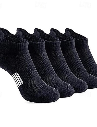  Herren 5er Pack Mehrfachpackungen Socken Ankle Socken Niedrig geschnittene Socken Laufsport Socken Freizeitsocken Schwarz Weiß Farbe Glatt Sport & Natur Täglich Urlaub Grundlegend Mittel Frühling