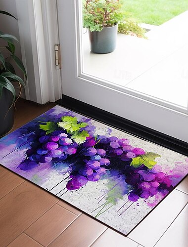  Aquarell Obst Trauben Fußmatte Küchenmatte Bodenmatte rutschfeste Bereich Teppich ölfest Teppich Indoor Outdoor Matte Schlafzimmer Dekor Badezimmer Matte Eingangsteppich