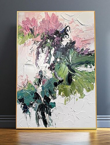  Pintura al óleo hecha a mano, lienzo, decoración de arte de la pared, flor abstracta moderna para decoración del hogar, pintura enrollada sin marco y sin estirar
