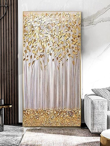  met de hand geschilderd getextureerd abstract olieverfschilderij bladgoud kunst aan de muur voor modern huis olieverfschilderij voor hotel- en slaapkamerdecor zonder frame