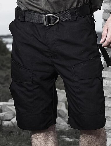  Men's Cargo Shorts Hiking Shorts Tactical Shorts Military Outdoor Regular Fit Waterproof Breathable Quick Dry Shorts Black Khaki Hunting Climbing Camping / Hiking / Caving S M L XL XXL