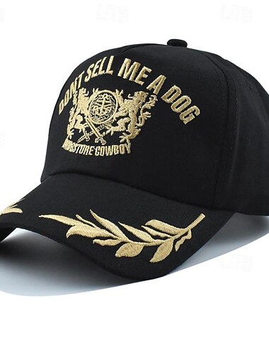  Herren Cap Basecap Sonnenhut Kappe Schwarz Wein Baumwolle Bestickt Modisch Brautkleider schlicht Strasse Täglich Buchstabe Einstellbar Sonnenschutz Atmungsaktiv
