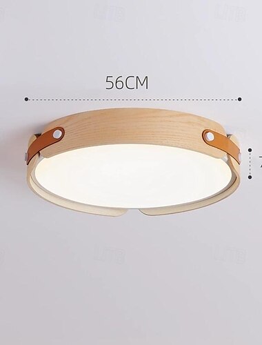  LED Ceiling Lights Dimmable 42/56/72cm 1-Light Flush Mount Lighting Fixture Easy to Install Round Minimalist Wood Novelty Nature Inspired Living Room Bedroom 110-240V
