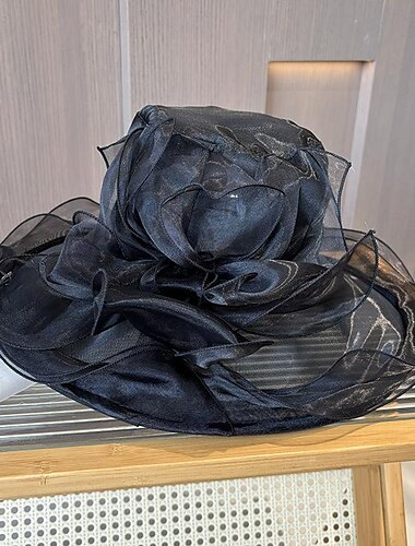  Fascinatoren Hüte Kopfbedeckungen Organza Fischerhut Schlapphut Sonnenhut Casual Festtage Elegant Vintage Mit Blume Pure Farbe Kopfschmuck Kopfbedeckung