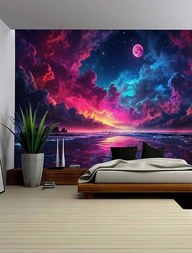  Galaxie Universum Wandteppich zum Aufhängen, große Wandteppiche, Wanddeko, Fotokulisse, Decke, Vorhang, Zuhause, Schlafzimmer, Wohnzimmer, Dekoration Wandtuch XXL Natur