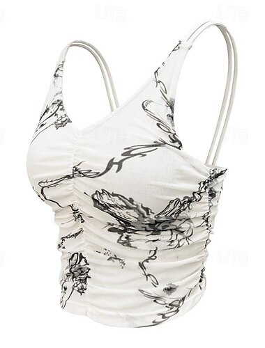  Damen Leichte Unterstützung Sport Bustier bh Sport-BH Bustier Rückenfrei Drahtlos BH-Oberteil Gefüttert Fitness Freizeit Sport Laufen Atmungsaktiv Leichtgewichtig Weich Weiß Braun Batik