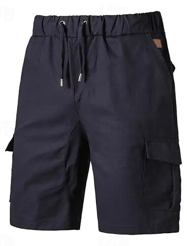  Bărbați Pantaloni Scurți Cargo Pantaloni Scurți Bermude Cordon Multi Buzunare Simplu Exterior Sport Lungimea genunchiului În aer liber Zilnic Modă Casual Zvelt Negru Bleumarin Inelastic