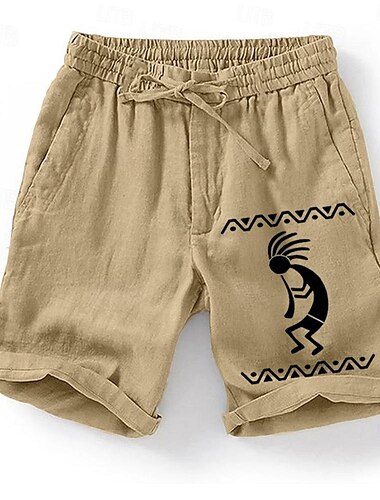  Voor heren Grafisch Kokopelli Korte broek Zomer korte broeken Casual korte broek Medium Taille Streetwear Ontwerper Etnische stijl Casual Dagelijks Feestdagen Zak Trekkoord Elastische taille Ontwerper