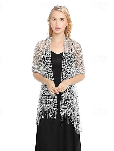  Schals Wickeltücher für Frauen Elegant Strahlend & Funkelnd Ärmellos Polyester Hochzeit Schals Mit Pure Farbe Für Hochzeit Sommer
