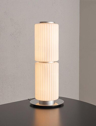  LED Nachttischlampe 30/63cm säulenförmig Innendeko nordischer Stil Glas Metall Wohnzimmer Spielzimmer 110-240V