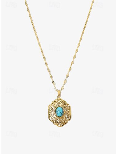  Damen Anhänger Halskette Vintage Halskette Halskette Königliches Blau Blau Himmelblau Edelstahl Elegant Vintage Modisch Schneeflocke Augen