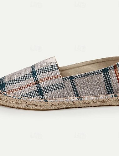  Herren Loafer & Slip On Komfort-Müßiggänger Leinwand Komfortabel Rutschfest Halbschuhe Blau Grau