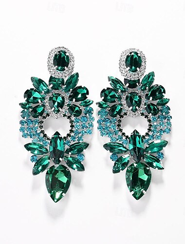  Damen Ohrstecker Tropfen-Ohrringe Geometrisch Tropfen Kostbar Vintage Erklärung Diamantimitate Ohrringe Schmuck Silber / Gold Für Hochzeit Party Verlobung 1 Paar