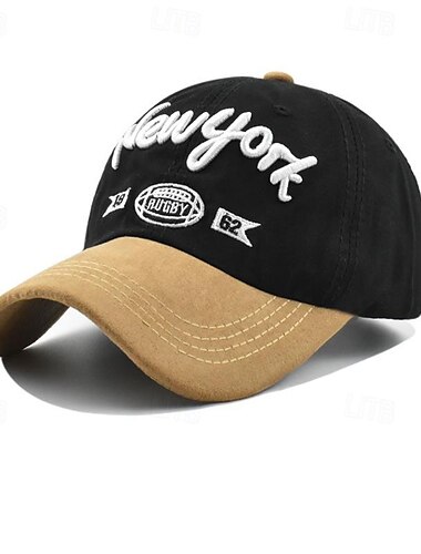  Herren Cap Basecap Sonnenhut Kappe Schwarz Marineblau Baumwolle Bestickt Modisch Brautkleider schlicht Strasse Täglich Buchstabe Einstellbar Sonnenschutz Atmungsaktiv