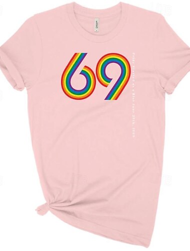 LGBTQ LGBTQ T-Shirt-Ärmel Pride-Shirts Regenbogen 69 Lesbisch Fröhlich Für Unisex Erwachsene Halloween Karneval Maskerade Heißprägen Pride Parade Pride-Monat