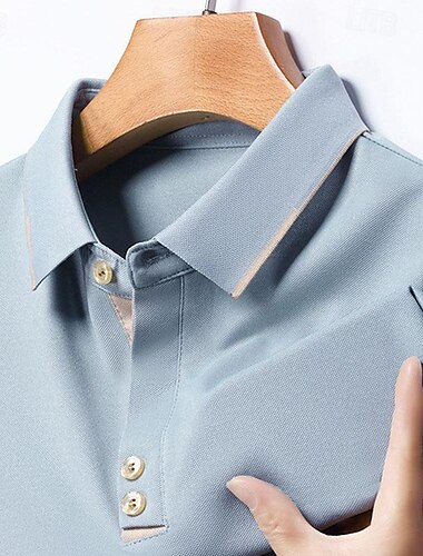  Homme Tee Shirt Golf polo de golf Travail Casual Revers Manche Courte basique Moderne Bloc de couleur Patchwork Bouton Printemps été Standard Noir Blanche Vert Claire Orange Bleu clair Tee Shirt Golf