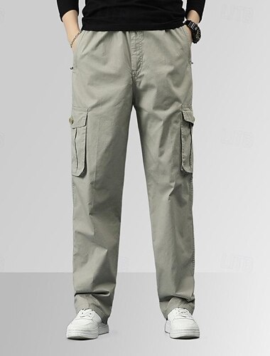  Men's Cargo Pants Cargo Trousers Combat Trousers Hiking Pants Pocket Drawstring Elastic Waist Plain Wearable Outdoor Daily Camping & Hiking Fashion Classic Black Yellow