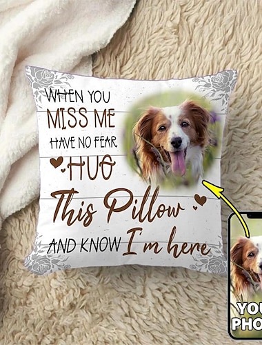  Funda de almohada personalizada, foto de mascota, almohada conmemorativa, regalo de simpatía, regalos conmemorativos personalizados