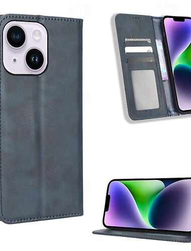  telefono Custodia Per iPhone 16 15 14 Pro Max Plus iPhone 13 12 11 Pro Max Mini Custodia Portafoglio Magnetico Cavalletto Slot per Carte Retrò TPU Pelle PU