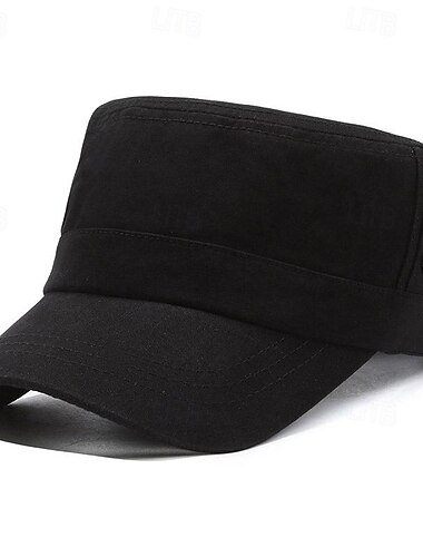  Herren Unisex Schiebermütze Cap Basecap Militärmütze Kadettenhut Schwarz Marineblau Polyester Vintage Modisch Brautkleider schlicht Strasse Täglich Glatt Einstellbar Atmungsaktiv