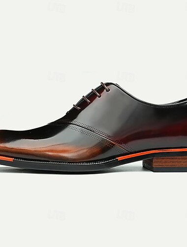  Herren Abendschuhe Leder Italienisches vollnarbiges Rindsleder Komfortabel Rutschfest Schnürsenkel Schwarz Braun Kaffee