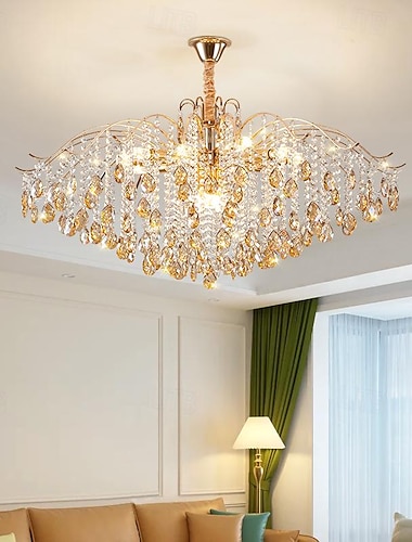  lampadario a led 42/50/60/80/100 cm 5/8/10/12/15 lampadina non inclusa finitura elettrolitica cristallo metallo stile moderno contemporaneo camera da letto sala da pranzo mini sospensione 110-240 v