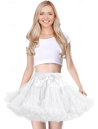  Classique Lolita Cosplay Lolita Jupe à cerceaux Tutu Sous jupe Danseur de ballet Ligne A Femmes Fille Halloween Carnaval Performance Soirée Tenue quotidienne Adulte Jupon