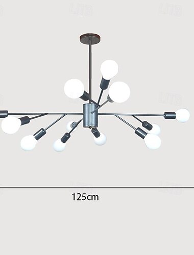  stropní lustr 125cm 9/12/15/18 hlavová žárovka není součástí dodávky kovové galvanizované povrchy moderní severský styl obývací pokoj ložnice 110-240v