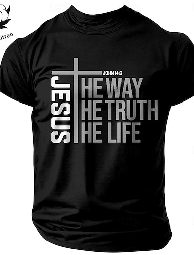  Hombre Refranes y citas Jesús Camiseta Camiseta superior Manga Corta Camiseta Impresión 3D Cuello Barco Camisa Deportes Moda Diario Calle Deporte Diario Negro Verano Primavera Ropa S M L XL XXL