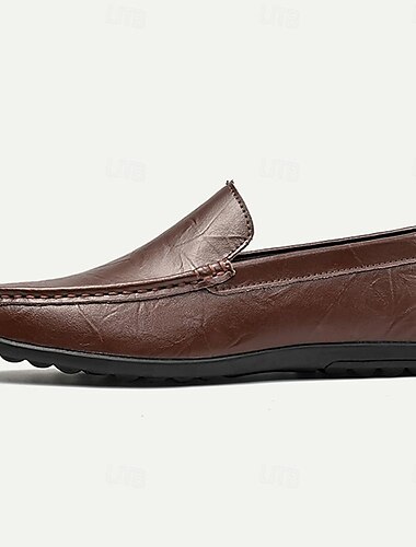  Homens Mocassins e Slip-Ons Mocassins Comfort Penny Loafers Couro Confortável Antiderrapante Mocassim Castanho Claro Castanho Escuro Preto