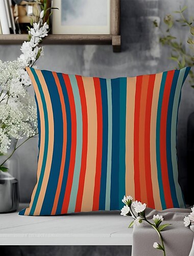  Funda de almohada decorativa geométrica, funda de cojín cuadrada suave de 4 piezas, funda de almohada para dormitorio, sala de estar, sofá, silla