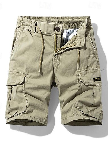  Voor heren Cargoshorts Wandelshorts Trekkoord Meerdere zakken Effen Casual Streetwear Cargoshorts Stijlvol Leger groen Zwart