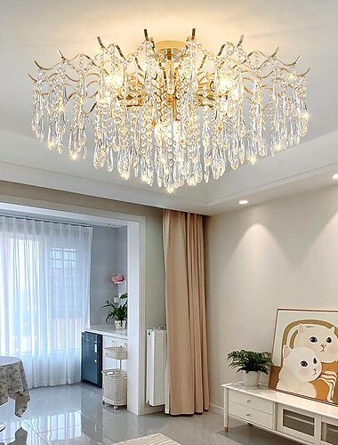  lampadario a led 42/50/60/80/100 cm 6/10/12/14/16 lampadina non inclusa finitura elettrolitica cristallo metallo moderno stile contemporaneo camera da letto sala da pranzo mini sospensione 110-240 v