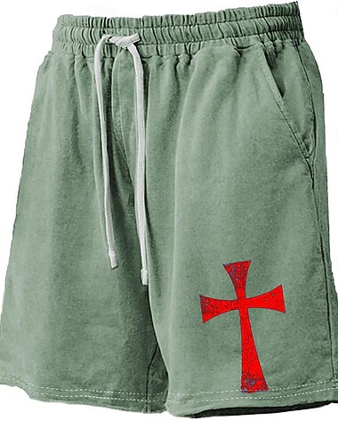  Herren Kreuz Boardshorts Badeshorts Badehose Schwimmshorts Bademode Mittlere Taillenlinie Hawaiianisch Brautkleider schlicht Festtage Strand Kordelzug mit Mesh-Futter Elastische Taille Designer